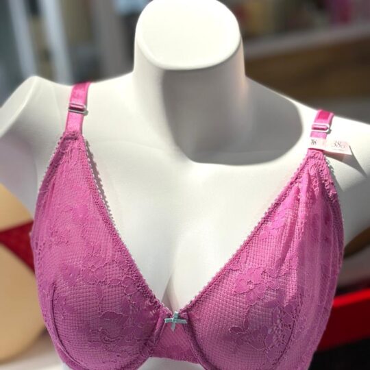 Soutien dentelle rose décor en fleure