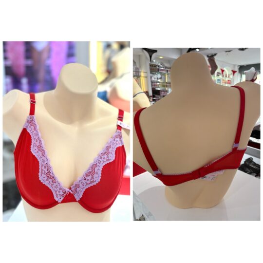 Soutien rouge deco en dentelle