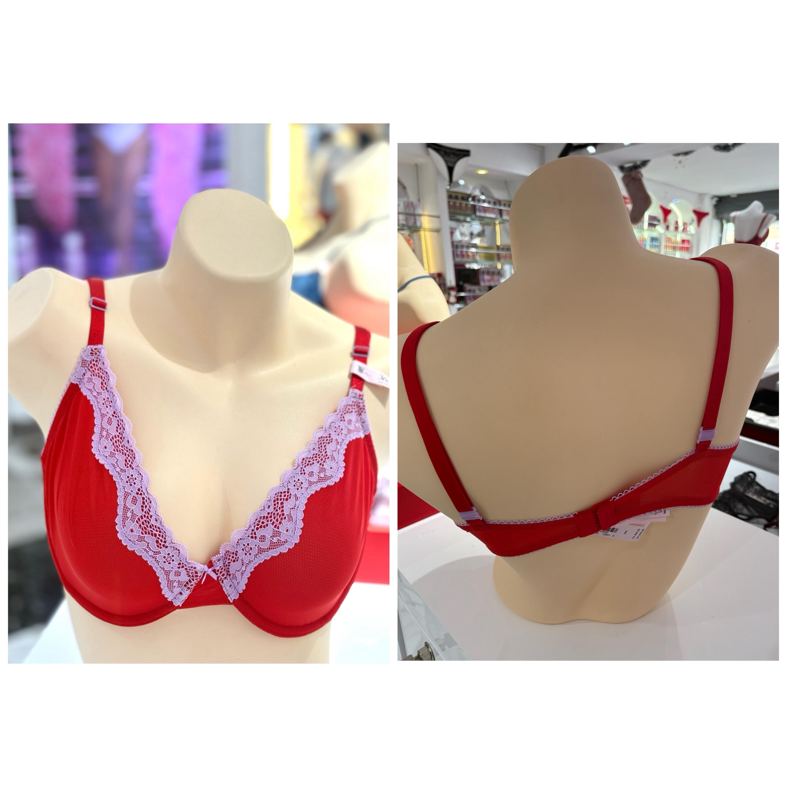 Soutien rouge deco en dentelle