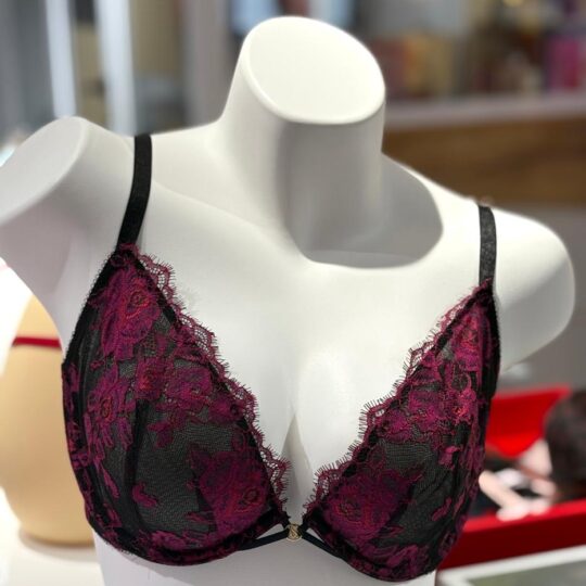 Soutien dentelle rose noir